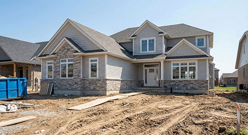 new construction home before landscaping